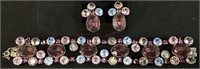 VTG. HENRY SCHREINER N.Y. MULTI COLOR RHINESTONE