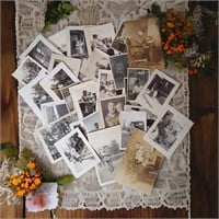 Lot of Antique Vintage Parent/Child Photographs