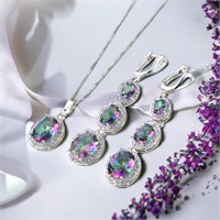 Mystic Rainbow Topaz Necklace/Earring Set