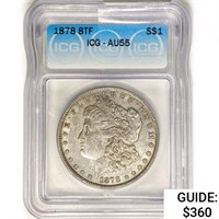 1878 8TF Morgan Silver Dollar ICG AU55