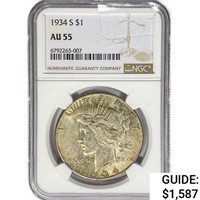1934-S Silver Peace Dollar NGC AU55