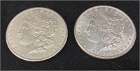 (2) 1885 & 1885-O MORGAN SILVER DOLLARS