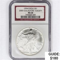 1994 American Silver Eagle NGC MS68