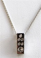 14K WHITE GOLD AND DIAMOND PENDANT AND CHAIN