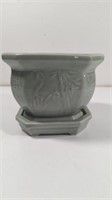 Vintage Jardiniere Chinese Bamboo Green Porcelain