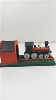 Vintage Wooden Train Station Music Box Works