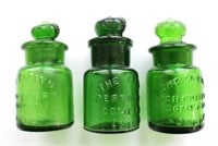 THREE "THE CROWN" SMELLING SALTS BOTTLES