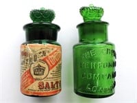 TWO "THE CROWN" SMELLING SALTS BOTTLES