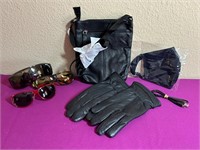 3 Sunglasses, XL Gloves, New Crossbody Bag