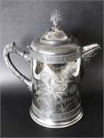 VICTORIAN SILVER PLATED  HOT WATER JUG