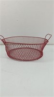 Red Wire Heart Handles Basket