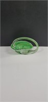 MCM Green/White Hand Blown Swirled Glass