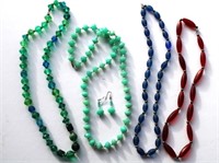 FOUR TRADE BEAD NECKLACES
