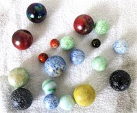 COLLECTION OF 19 CLAY MARBLES