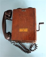 VINTAGE WALL CRANK TELEPHONE