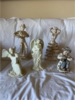5 +/- Ceramic Figurines, Angels, Dancers, & Child