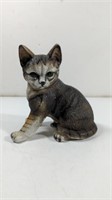Vintage Porcelain Tiger Stripped Green Eye Kitten