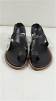 Franco Sarto Black And Gold Sandals Size 6 1/2