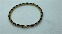 14k Gold Sapphire & Diamond Tennis Bracelet