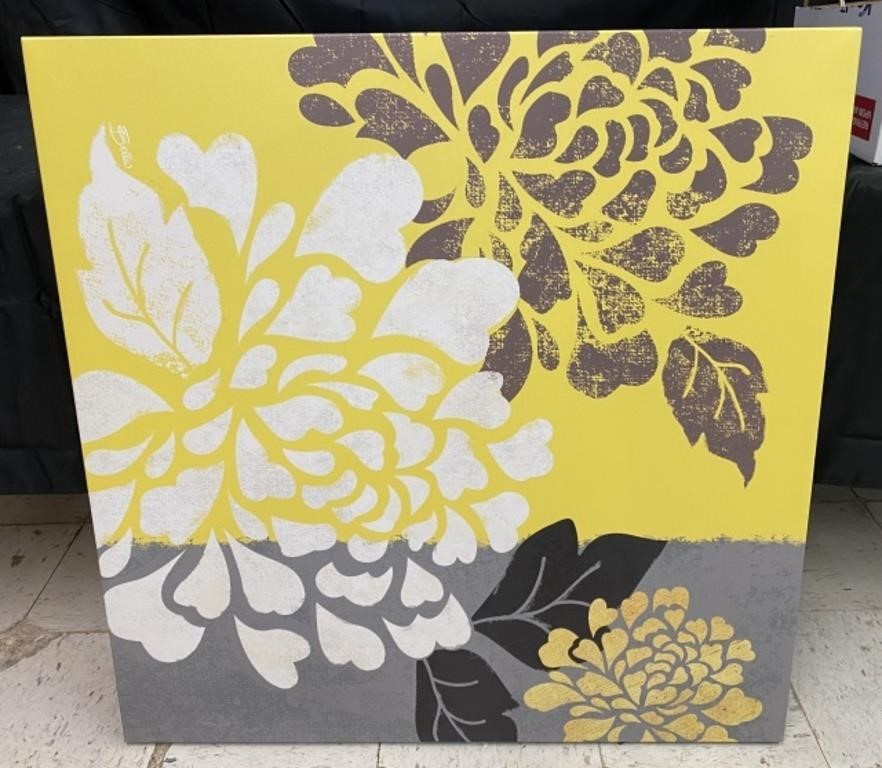 Yellow Floral Canvas Art