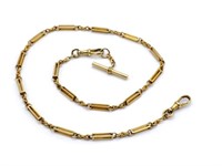 Yellow gold  Fancy "fob" chain necklace