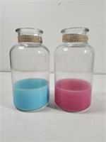 The Spring Shop  Blue And Pink  Glass Jars