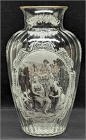 Vintage Italian Glass Maidens 12" Vase