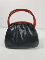 Vintage  ETRA Leather Lucite Frame Handbag