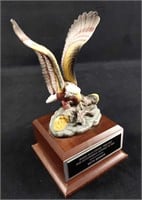 Small Eagle On Wood Base Award Mantlepiece