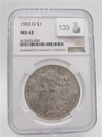 1902 O MORGAN SILVER DOLLAR NGC MS62