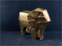 Gold Tone Aluminum Modern Elephant Statue