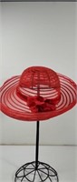 Vintage  Red Upturn Brim Derby Hat