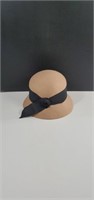 Women's Beige/Black Bucket Hat with Rose Shaped