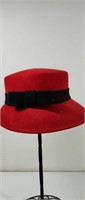 Vintage  LA Rose New York Hats Red Doeskin Felt