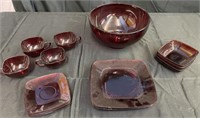 Vintage Red Dish Set
