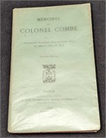 1896 Memoires Du Colonel Combe Softcover Book