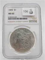 1885 MORGAN SILVER DOLLAR NGC MS62