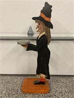 HAND PAINTED WOOD WITCH TABLE / SERVER - 36" TALL