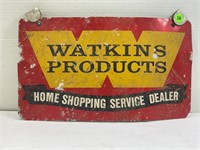 WATKINS PRODUCTS DEALER METAL SIGN - 15 3/4" X 9"