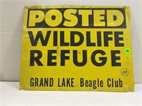 POSTED WILDLIFE REFUGE GRAND LAKE BEAGLE CLUB