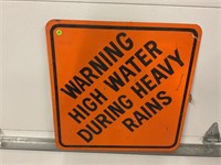 WARNING HIGH WATER DURING HEAVY RAINS STREET