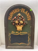 FLOWERS AND PLANTS CHALKBOARD SIGN - 24" X 16"