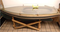 Glass Top Sail Boat Table With Rudder