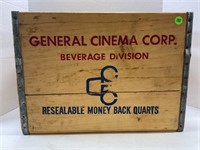 GENERAL CINEMA CORP. WOOD BEVERAGE CRATE