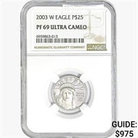 2003-W Silver Eagle NGC PF69 UC $25 1/4oz. Plat.