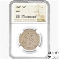 1888 Seated Liberty Half Dollar NGC G6