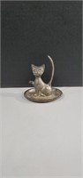 Vintage Silver Plated Long Tailed Siamese Cat