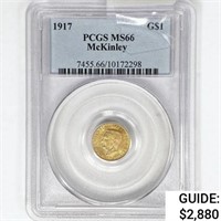 1917 McKinley Rare Gold Dollar PCGS MS66