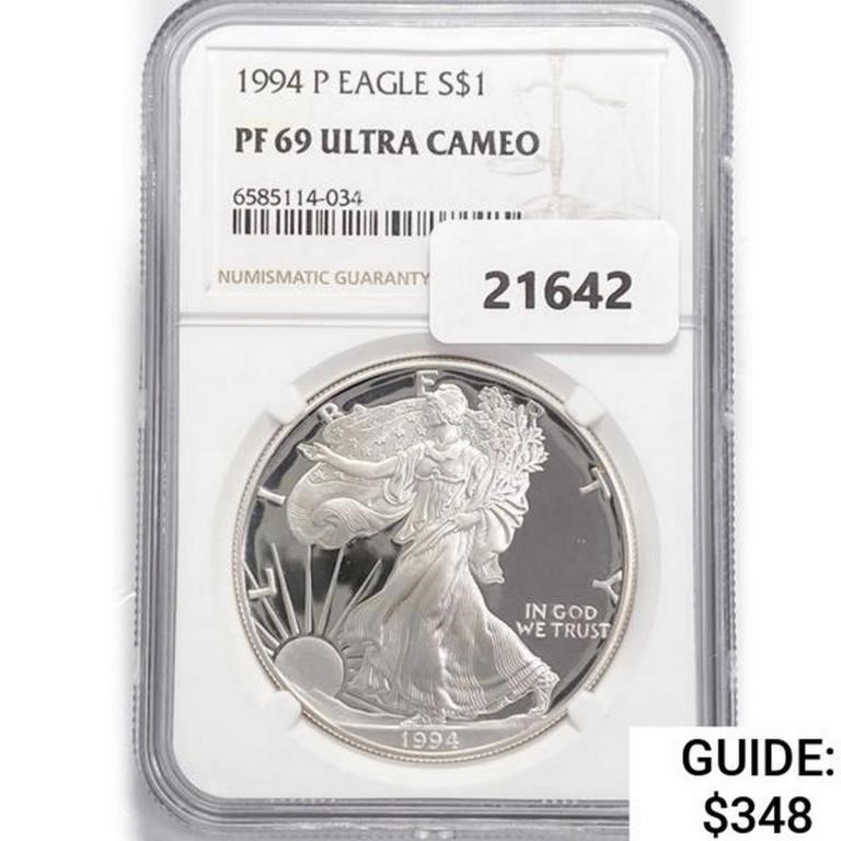 1994 American 1oz Silver Eagle NGC PF69 Ultra CAM