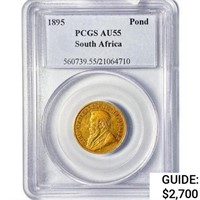 1895 S. Af. .24oz Gold Pond PCGS AU55